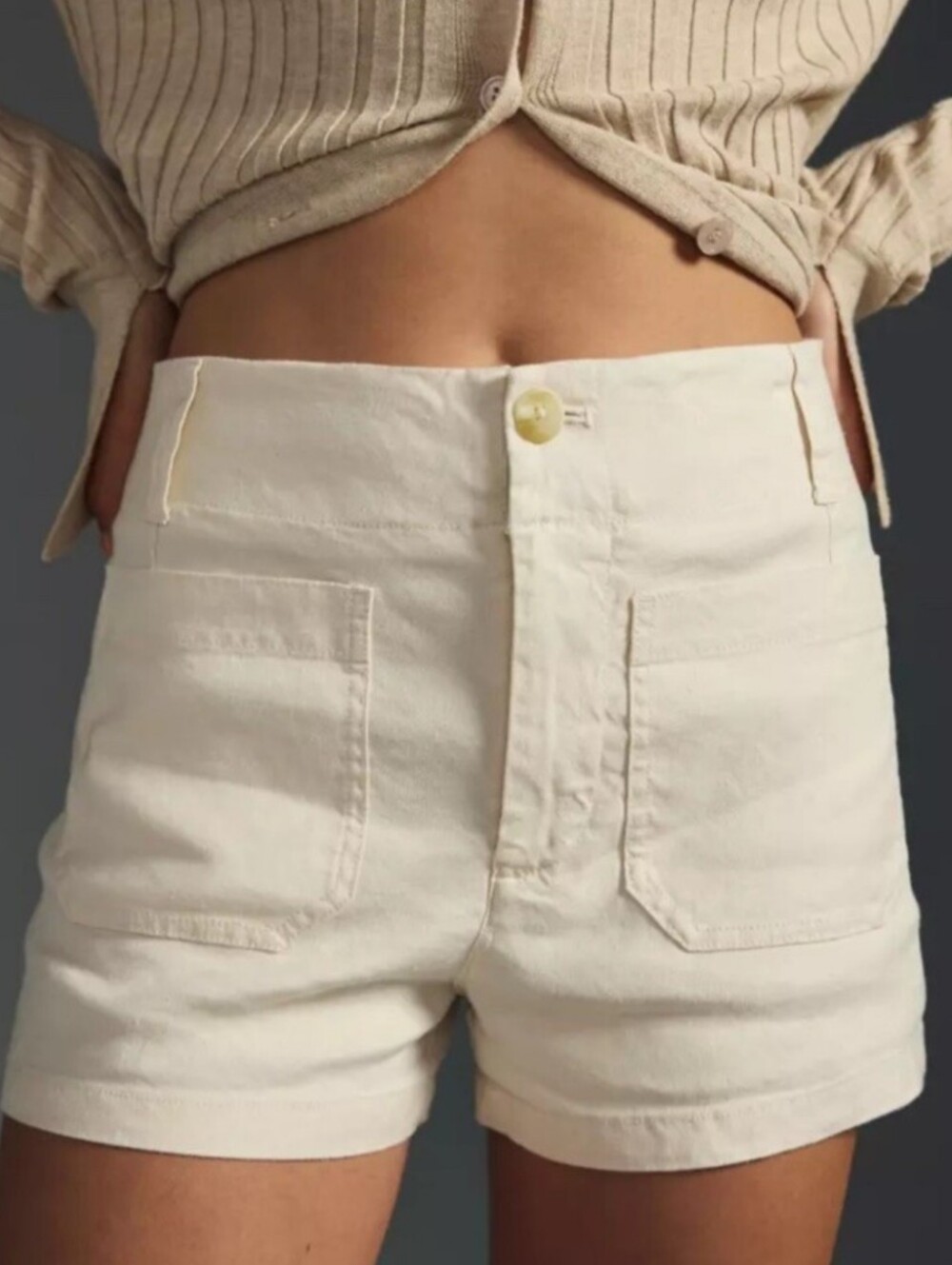 NWOT Maeve Colette Shorts In Cream Size 31